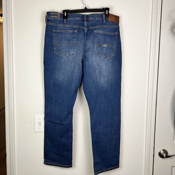 Tommy Hilfiger Men’s Straight Fit Stretch Jeans Size 40 x 30 Blue Dark Wash NWT - Picture 10 of 11